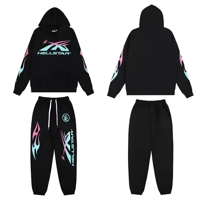Hellstar Flame Portrait Print Sweatshirt and Sweatpants Set