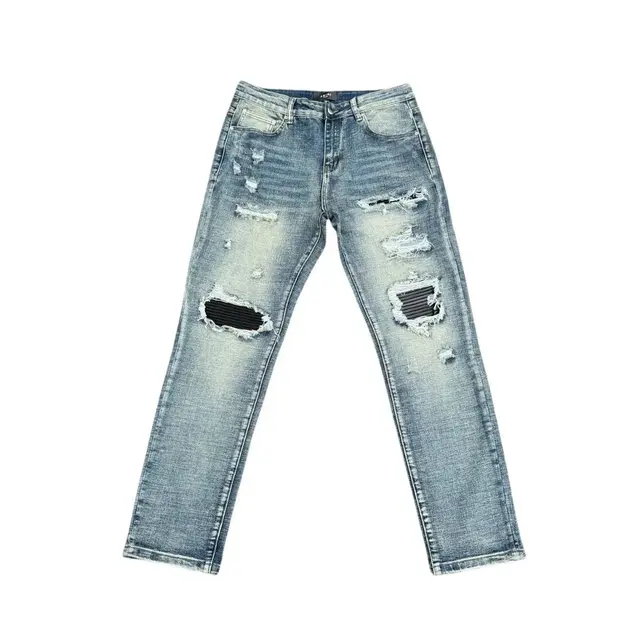 Amiri-Style Distressed Patchwork Jeans