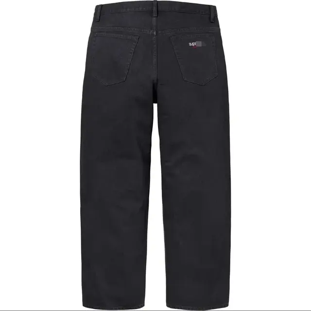 Supreme-Style Black Wide-Leg Jeans