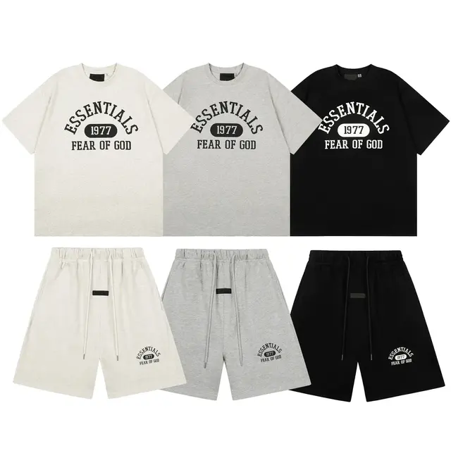 Fear of God Essentials 1977 letter T-Shirt & shorts set