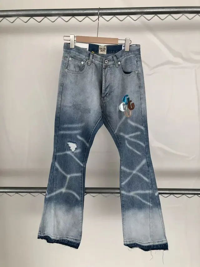 Gallery Dept Gradient Lightning Print Embroidered Flared Jeans