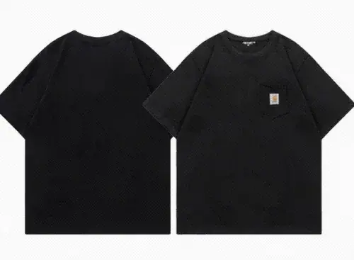 Black Chest-Patch T-Shirt