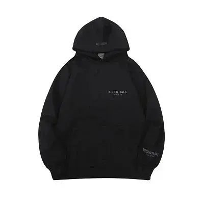 Essentials small logo black hoodie