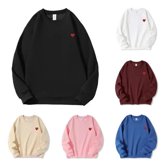Comme des Garcons PLAY Classic Embroidered Red Heart Sweatshirt