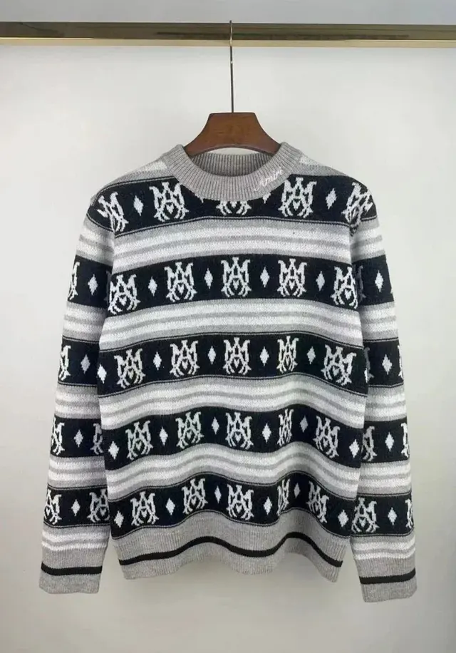 Amiri Retro Striped Jacquard Crew Neck Sweater