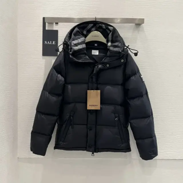Burberry Check-Lined Hooded Puffer Jacket