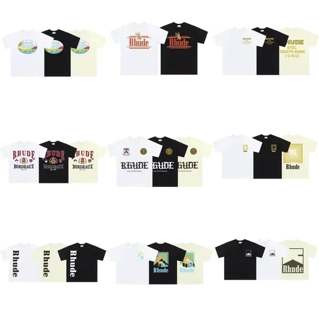 Rhude Brand American Vintage-Style T-Shirt