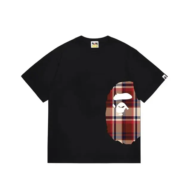 BAPE multi-color half ape head black T-Shirt