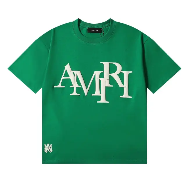 AMIRI Overlapping Logo Green T-Shirt