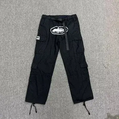 Corteiz Alcatraz Cargo Pants White Logo