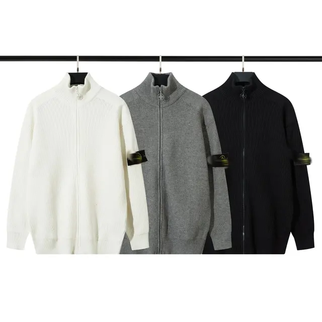 Stone Island stand-up collar zip-up cardigan