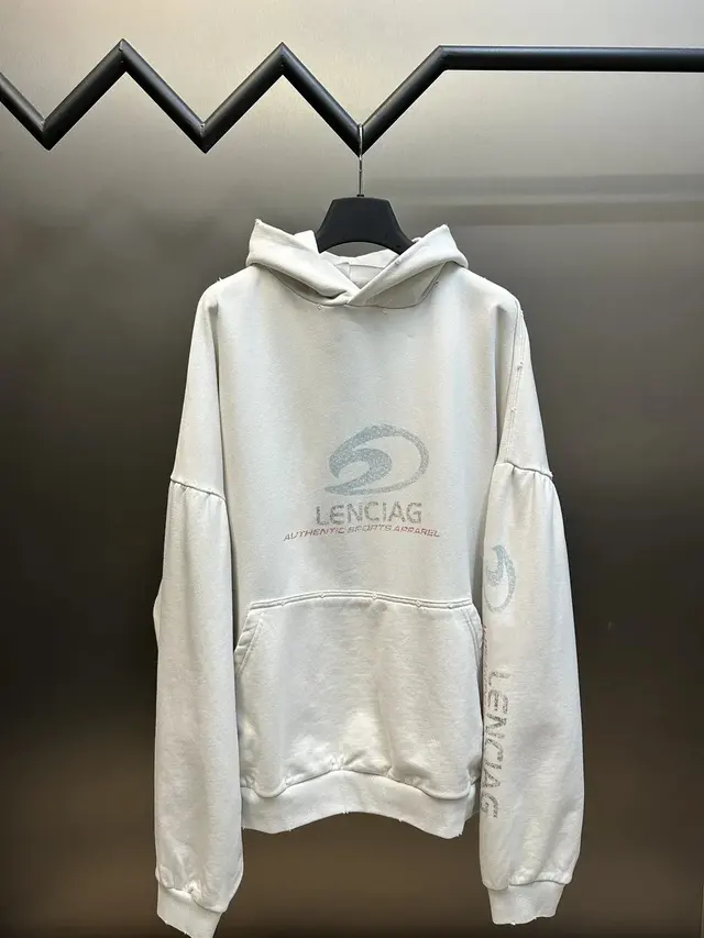Balenciaga Distressed Logo Hoodie