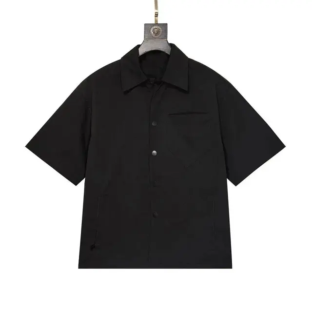 Black Short-Sleeve Overshirt