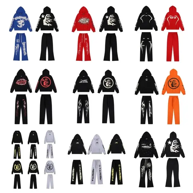 Hellstar Studios-Style Dark Streetwear Tracksuit