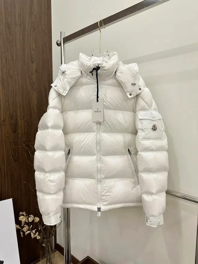 Moncler Maya Hooded Jacket Matte White