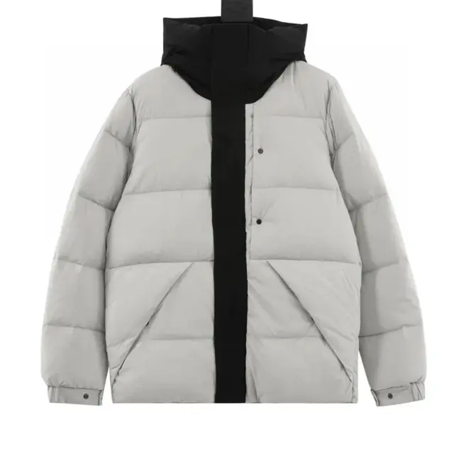 Moncler Hooded Puffer Jacket Light Gray
