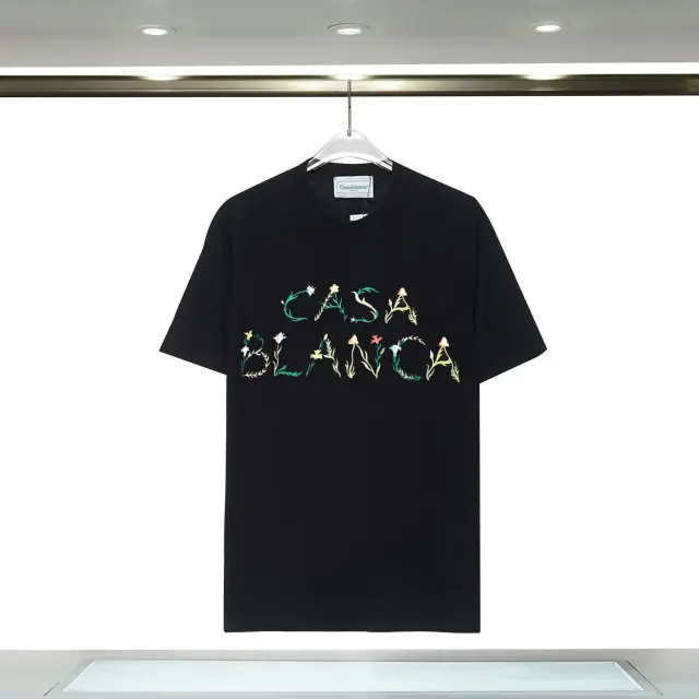 Casablanca Floral Lettering Black T-Shirt