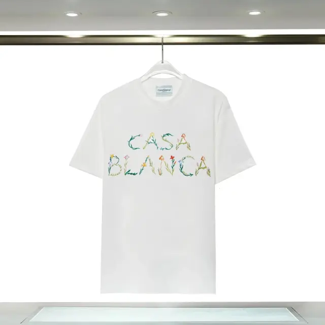 Casablanca Floral Lettering White T-Shirt