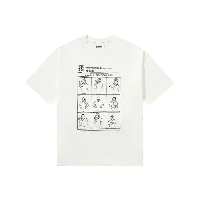 MM6 Maison Margiela Sign Language Graphic T-Shirt Off White