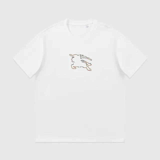 Burberry Outline Equestrian Knight White T-Shirt