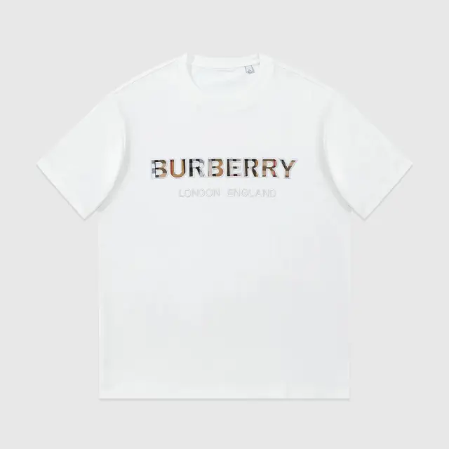Burberry Check Applique London England T-Shirt White