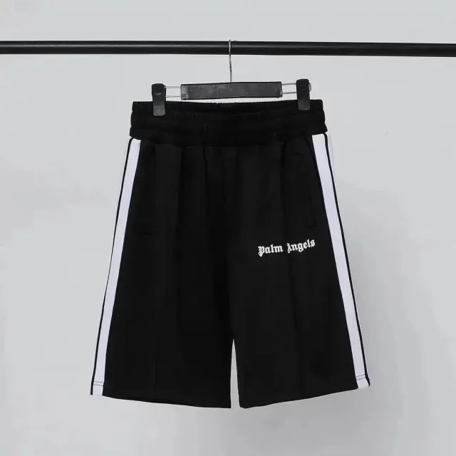 Palm Angels Classic Track Shorts Black White