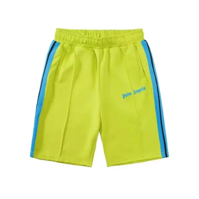 Palm Angels Classic Track Shorts Neon Yellow / Blue