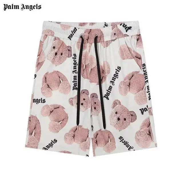 Palm Angels Bear Print Swim Shorts White