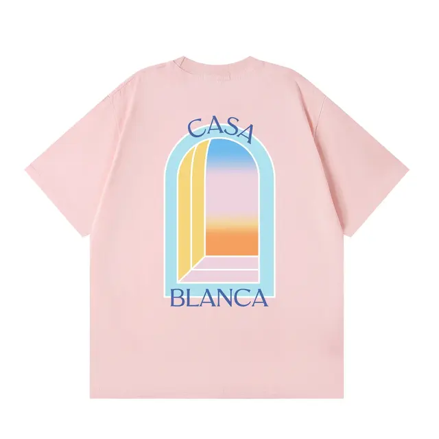 Casablanca Sunset Arch Graphic T-Shirt Pink