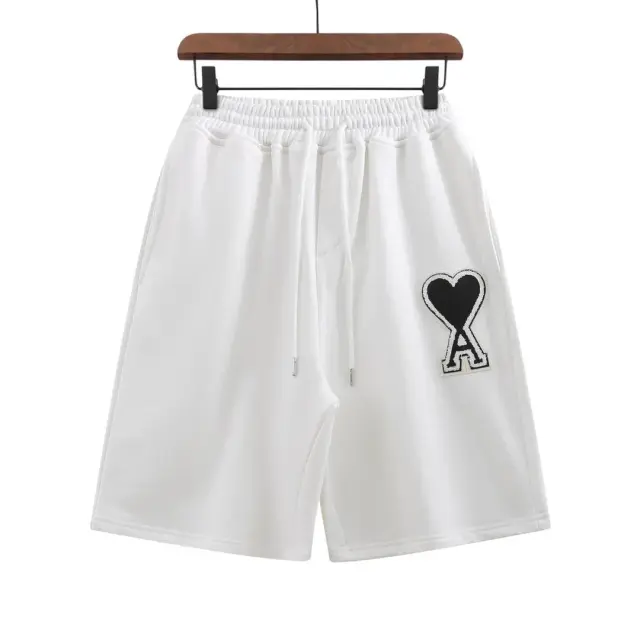 Ami Paris Heart Logo Sweat Shorts White