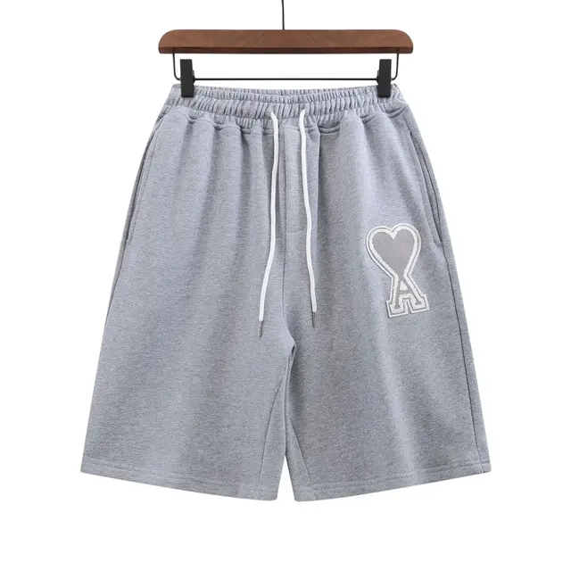 Ami Paris Heart Logo Sweat Shorts Grey
