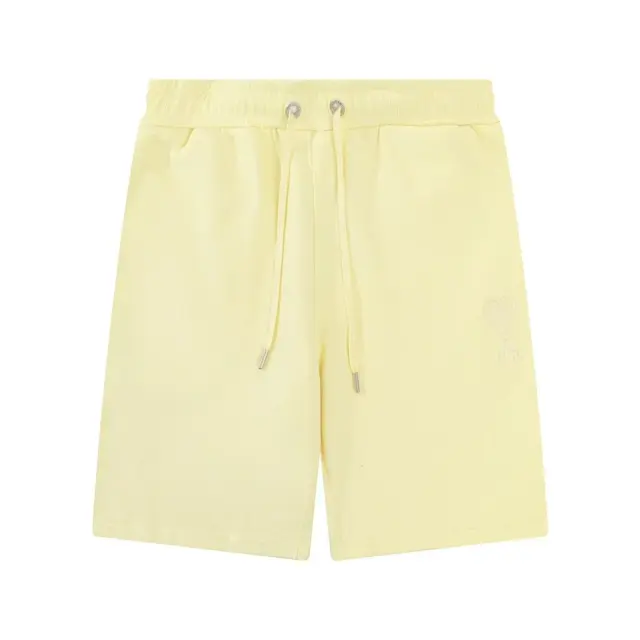 Ami Paris Heart Logo Sweat Shorts Yellow