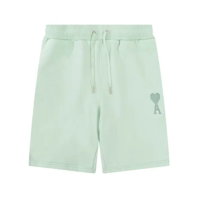 Ami Paris Heart Logo Sweat Shorts Mint Green