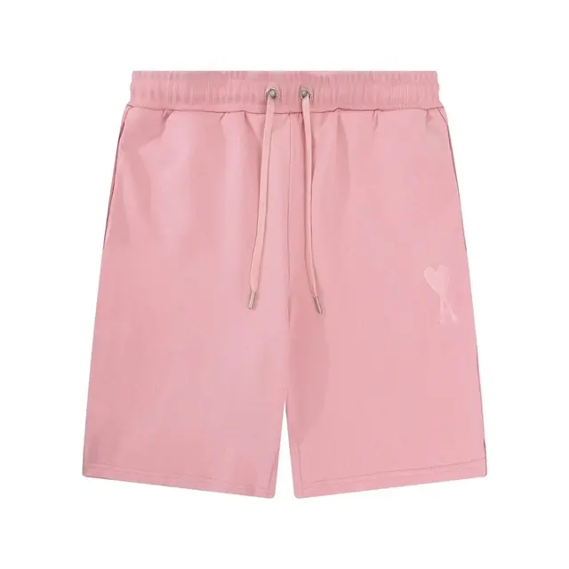 Ami Paris Heart Logo Pink Shorts