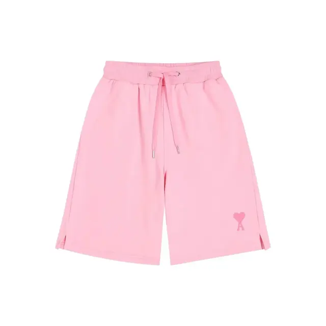 Ami Paris Heart Logo Pink Shorts