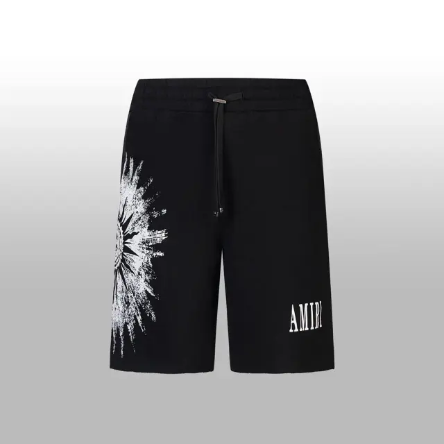 Amiri Sunburst Graphic Black Shorts