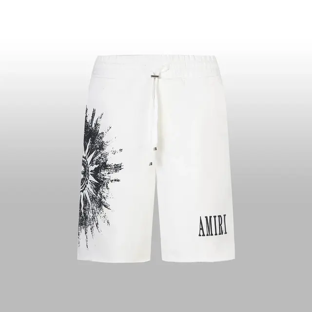 Amiri Sunburst Graphic White Shorts