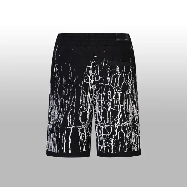 Amiri Cracked Print Black Shorts