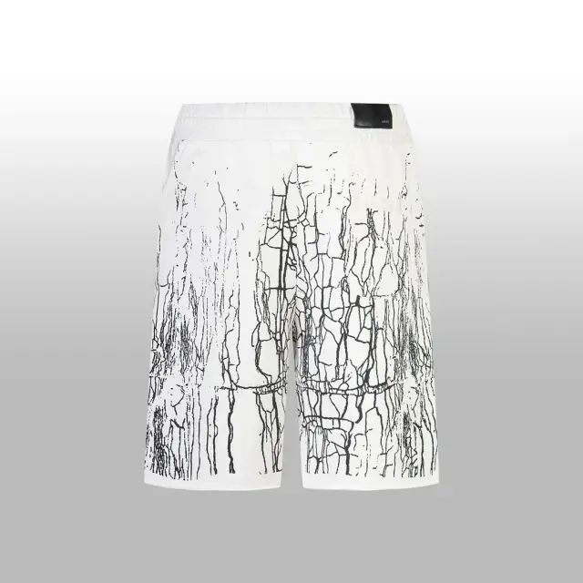 Amiri Cracked Print White Shorts