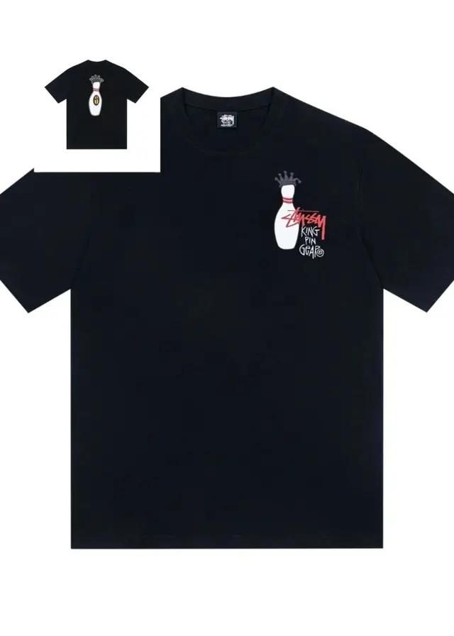 Stussy King Pin Gear Black T-Shirt