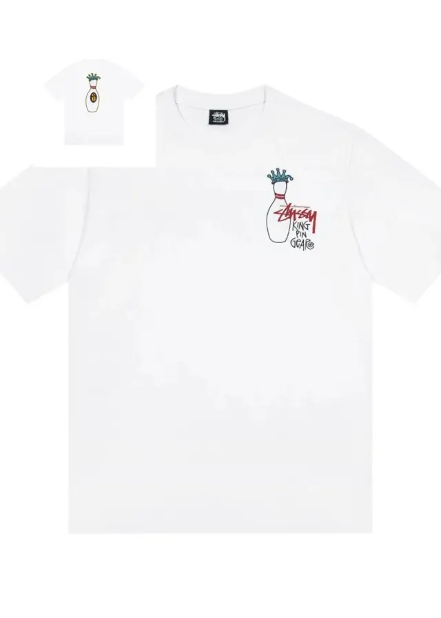 Stussy King Pin Gear White T-Shirt