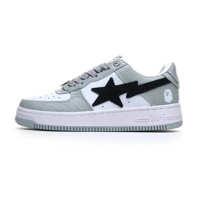 BAPE Bape Sta Low Grey White Black