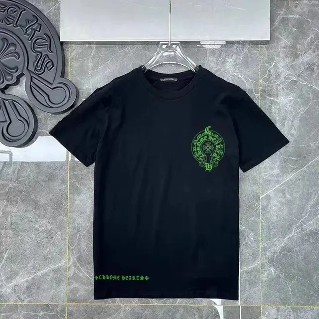 Chrome Hearts Horseshoe Logo Black Green T-Shirt