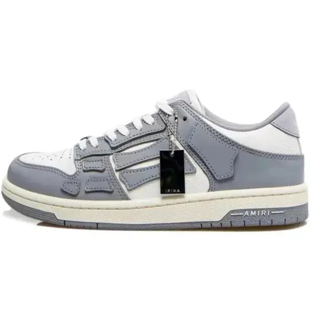 Amiri Skel Top Low Grey and White