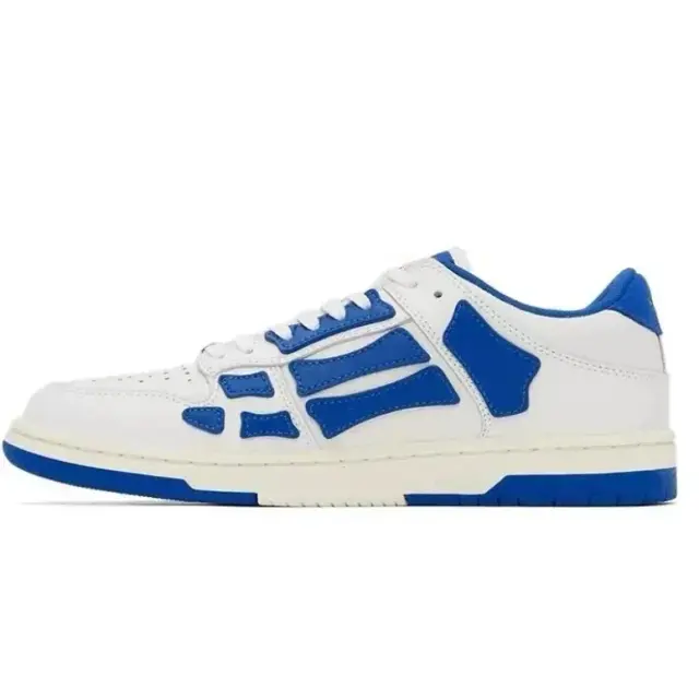 Amiri Skel Top Low White and Blue