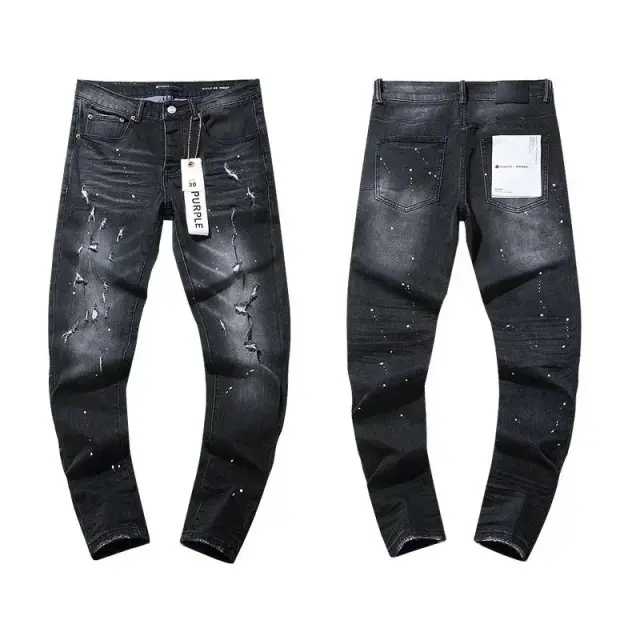 Purple Brand Black Paint Splatter Distressed Jeans