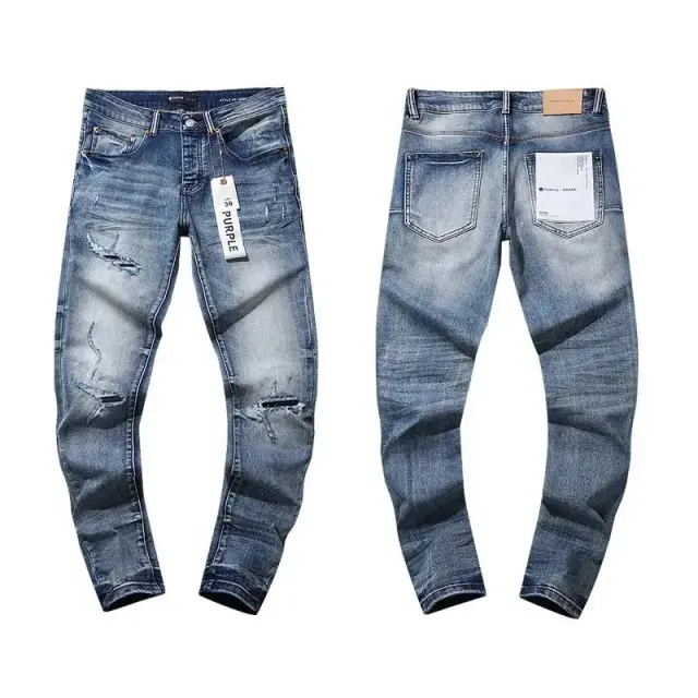 Purple Brand Medium Blue Vintage Wash Distressed Jeans