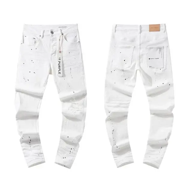 Purple Brand White Paint Splatter Distressed Jeans