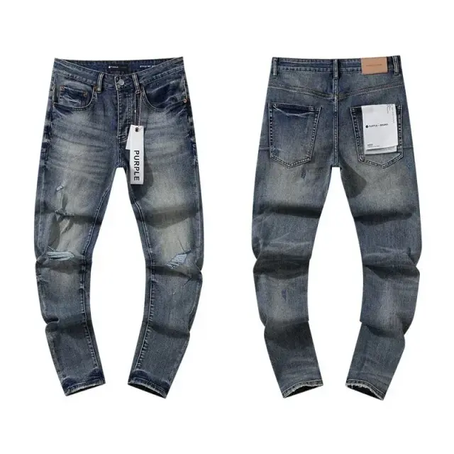 Purple Brand Dark Vintage Wash Distressed Jeans