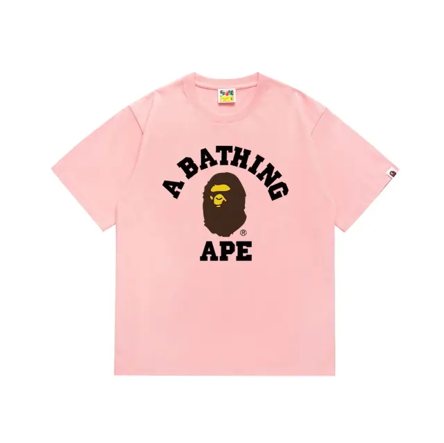 A Bathing Ape College T-Shirt Pink and Black